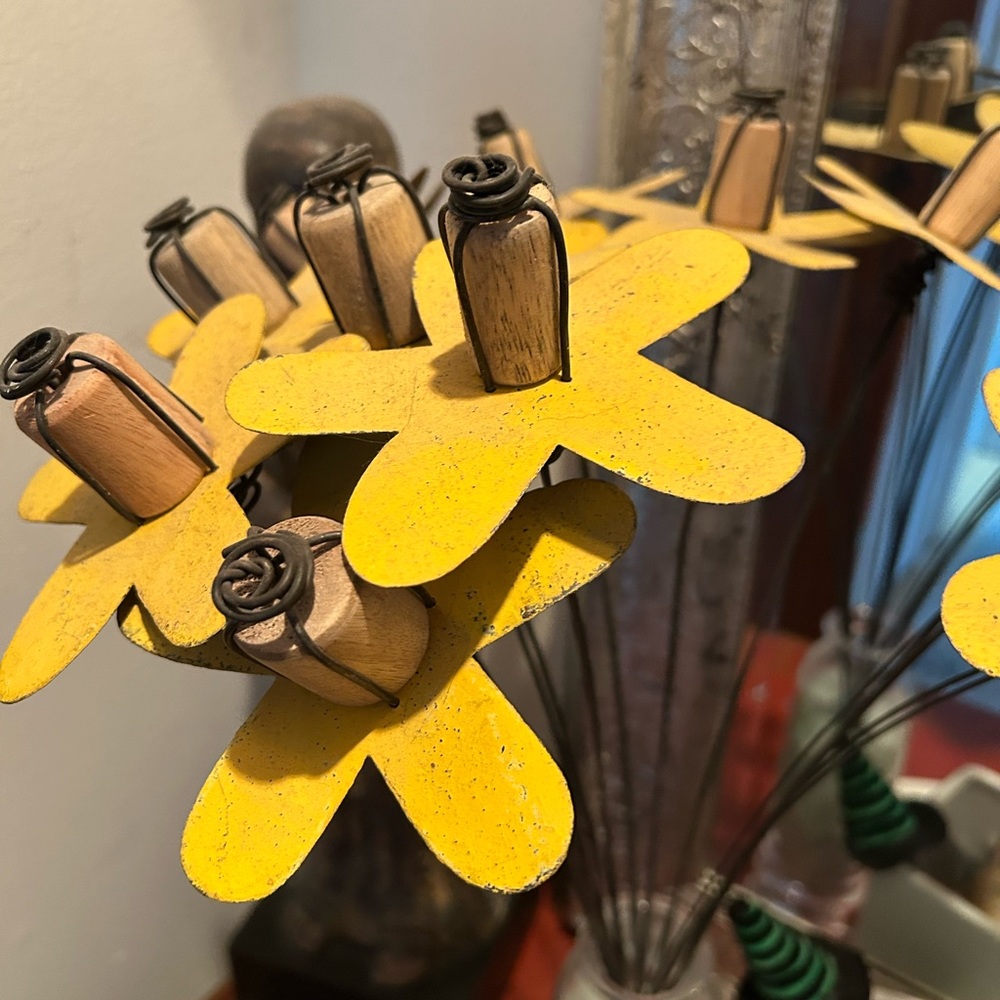 Vibrant Yellow Metal Flower Arrangement
